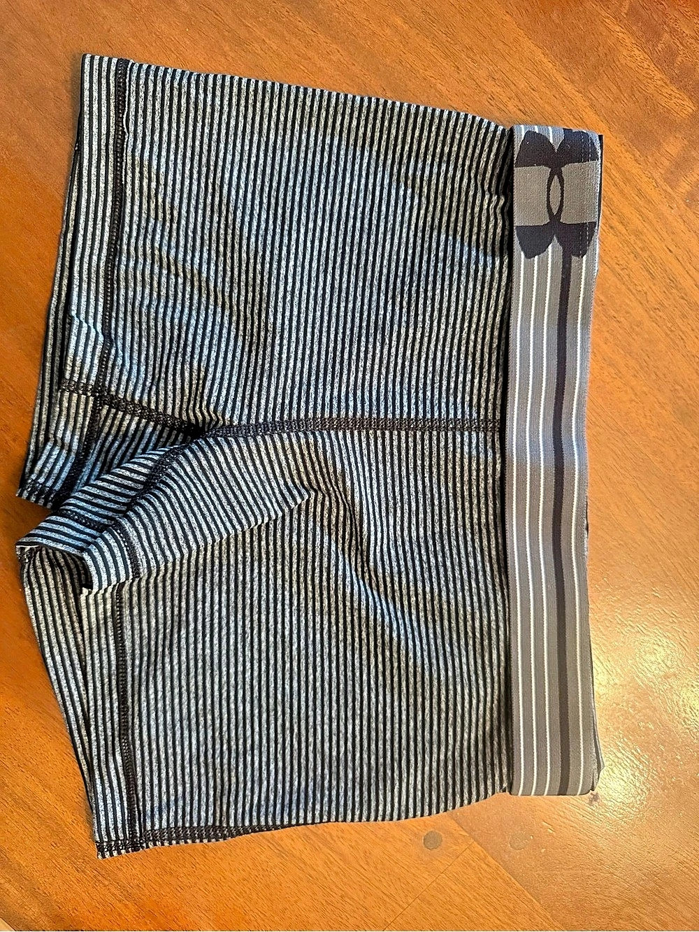 Under Armour Striped Black & Gray Spandex Shorts